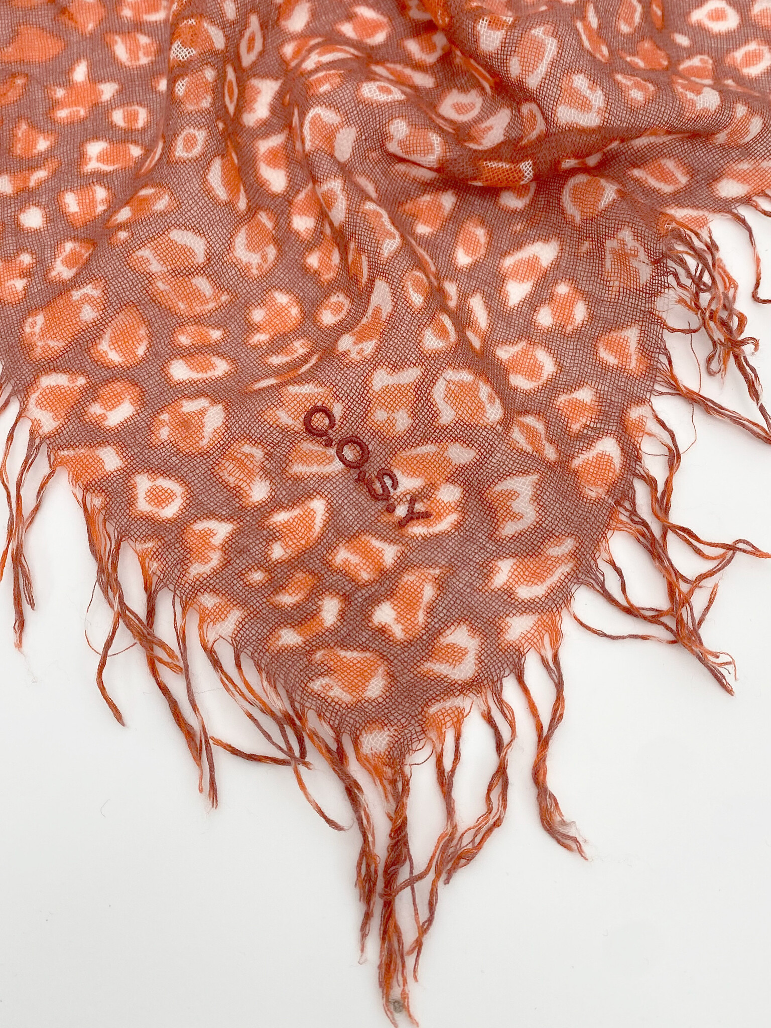 Sjaal Cosy Cashmy Leopard Coral