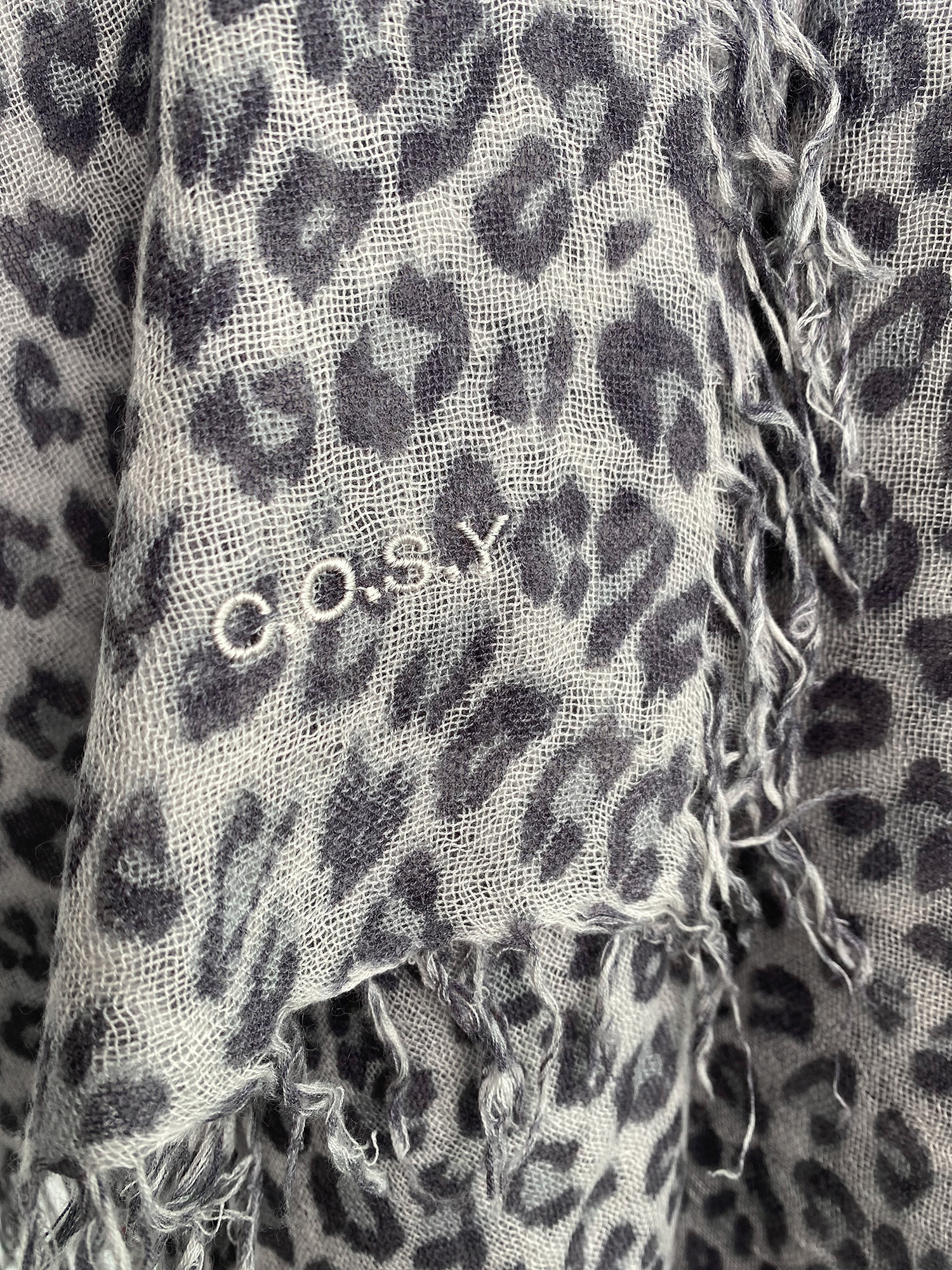 Sjaal Cosy Cashmy Leopard Grey