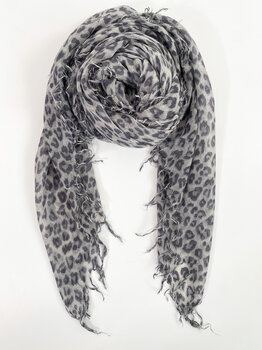 Sjaal Cosy Cashmy Leopard Grey