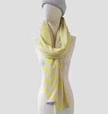 C.O.S.Y by SjaalMania Sjaal Cosy Chic Stripes Vibrant Yellow - Pearl Grey