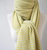 C.O.S.Y by SjaalMania Sjaal Cosy Chic Stripes Vibrant Yellow - Pearl Grey
