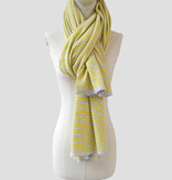 C.O.S.Y by SjaalMania Sjaal Cosy Chic Stripes Vibrant Yellow - Pearl Grey
