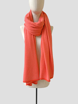 C.O.S.Y by SjaalMania Sjaal Cosy Chic Stripes Coral / Poppy