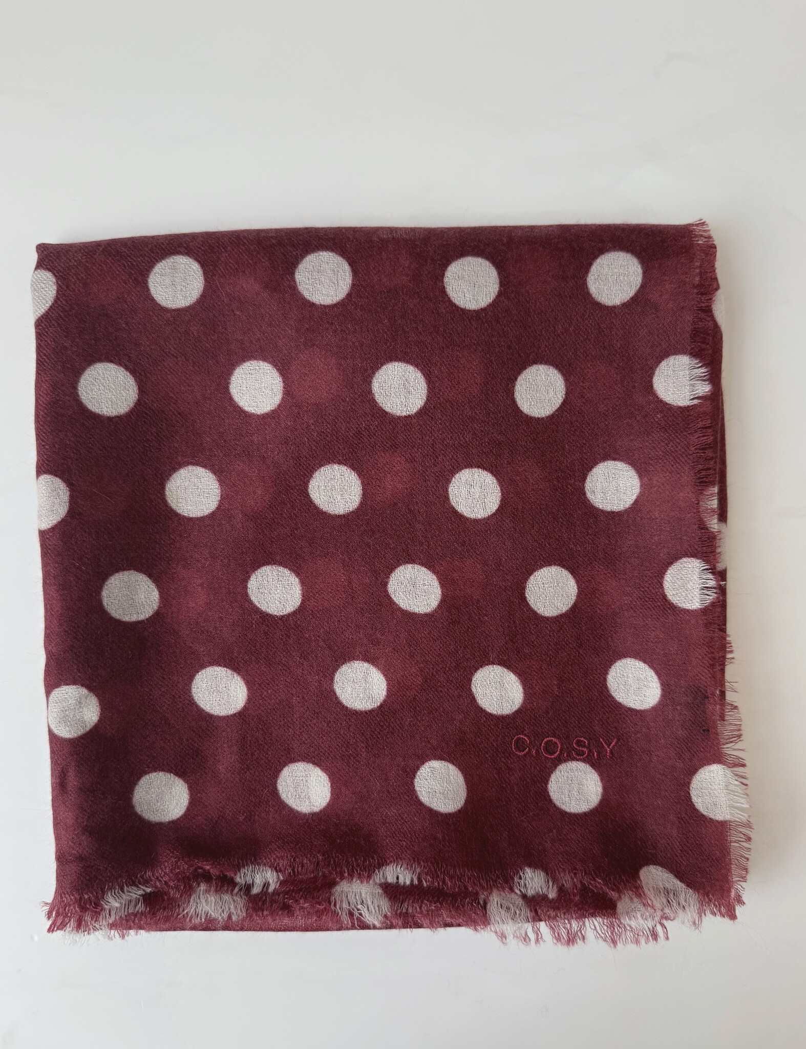 C.O.S.Y by SjaalMania Sjaal 100% Cashmere Dots Cabernet