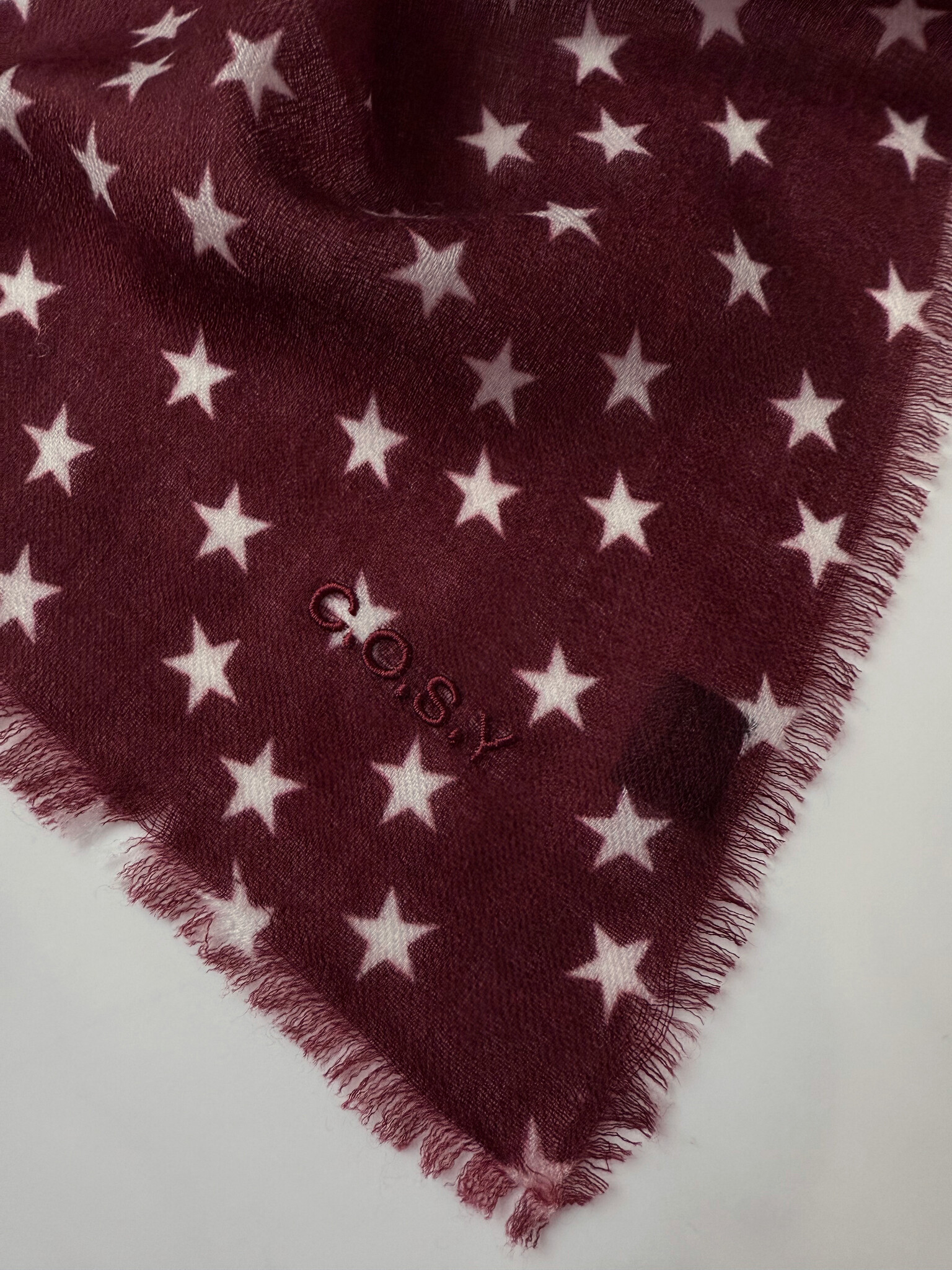 Sjaal 100% Cashmere Stars Cabernet
