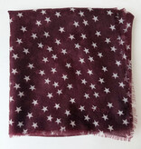 Sjaal 100% Cashmere Stars Cabernet