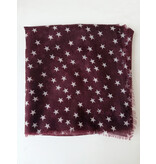 Sjaal 100% Cashmere Stars Cabernet