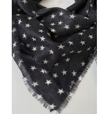 Sjaal 100% Cashmere Stars Black