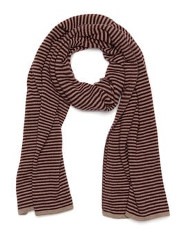 Sjaal Cosy Chic Stripes Burgundy - Soft Taupe