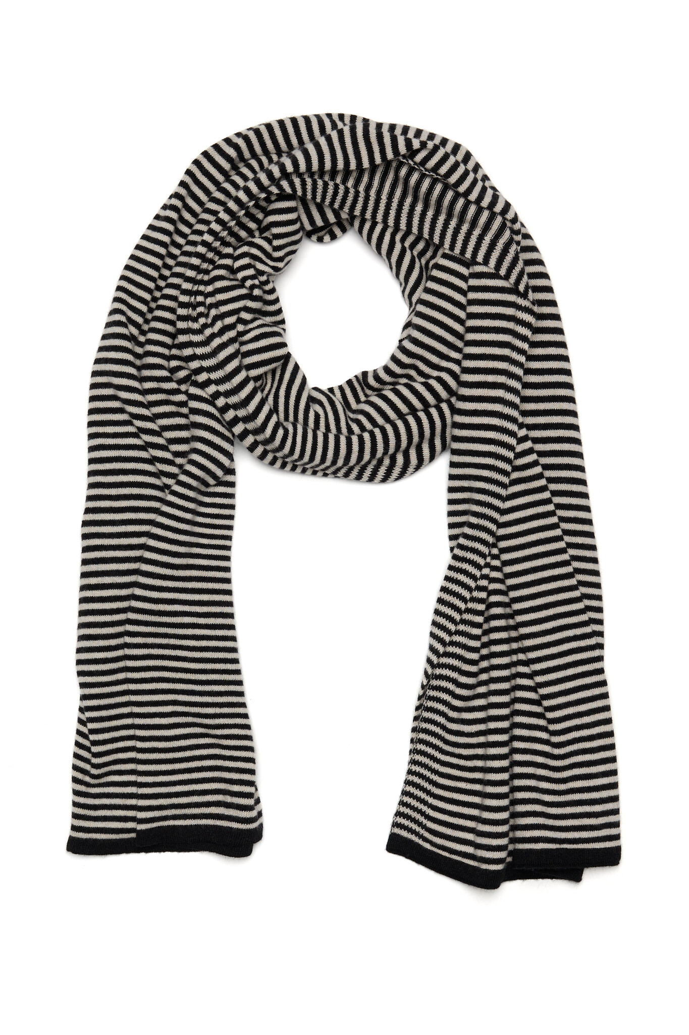 Sjaal SjaalMania Cosy Chic Stripes Light Sand- Black
