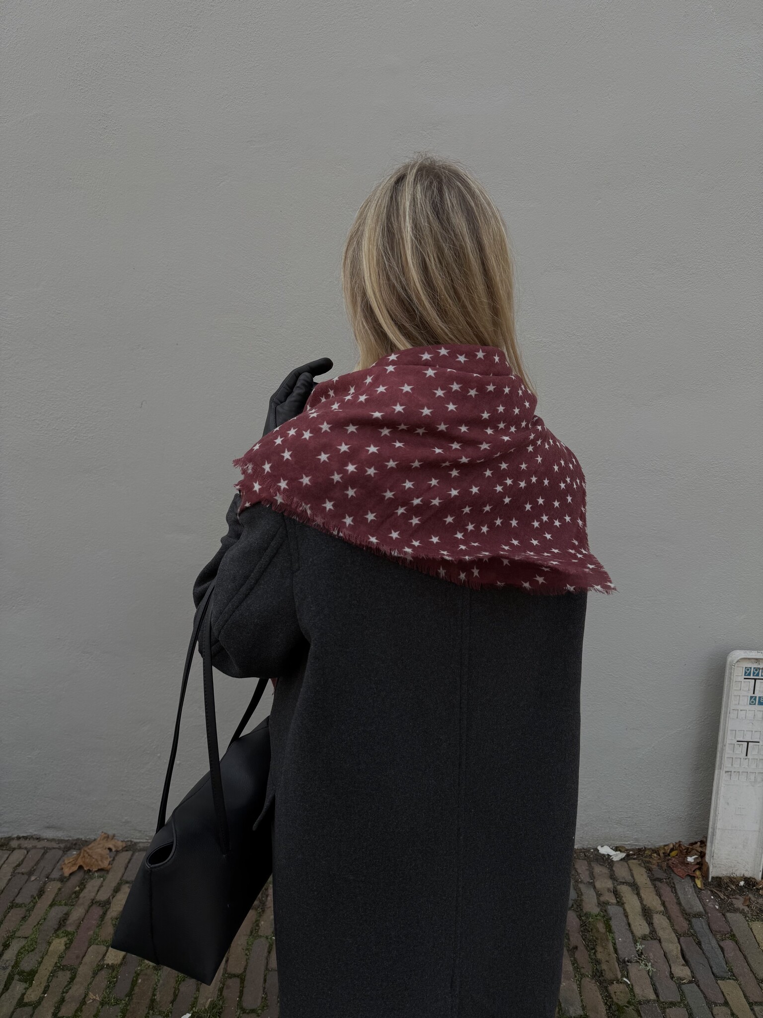 Sjaal 100% Cashmere Stars Cabernet