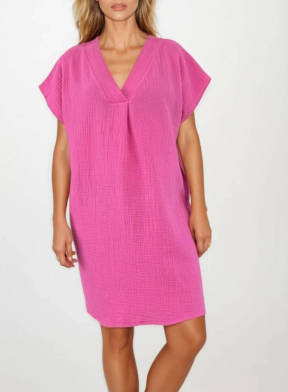 C.O.S.Y by SjaalMania Cosy Tuniek Jurk Fuchsia