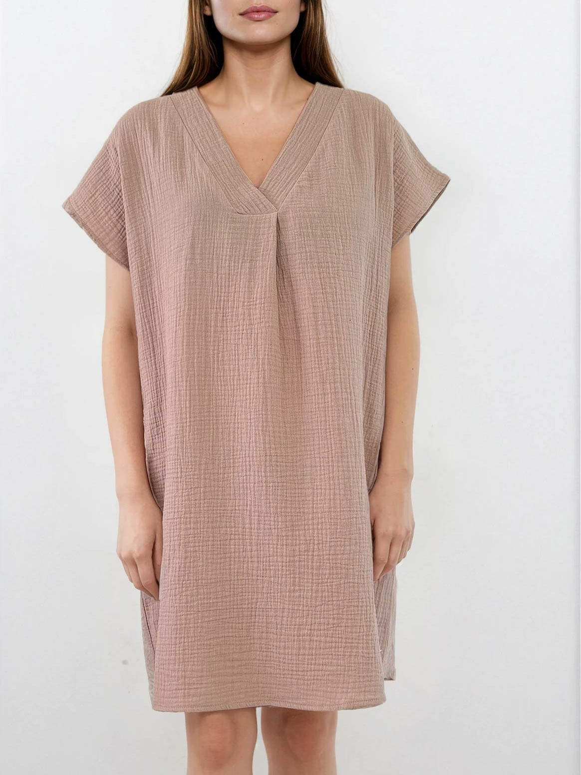Cosy Tuniek Jurk Taupe