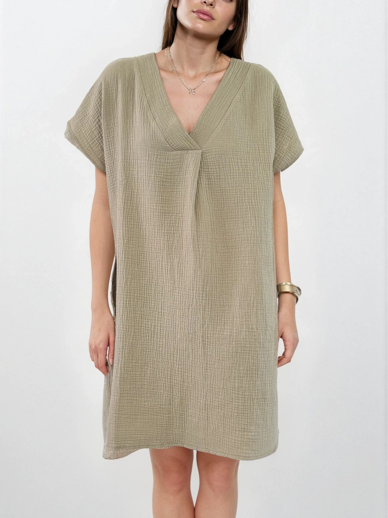 Cosy Tuniek Jurk Olive