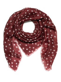 Sjaal 100% Cashmere Stars Cabernet