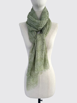 Sjaal Cosy Paisley Desert Sage