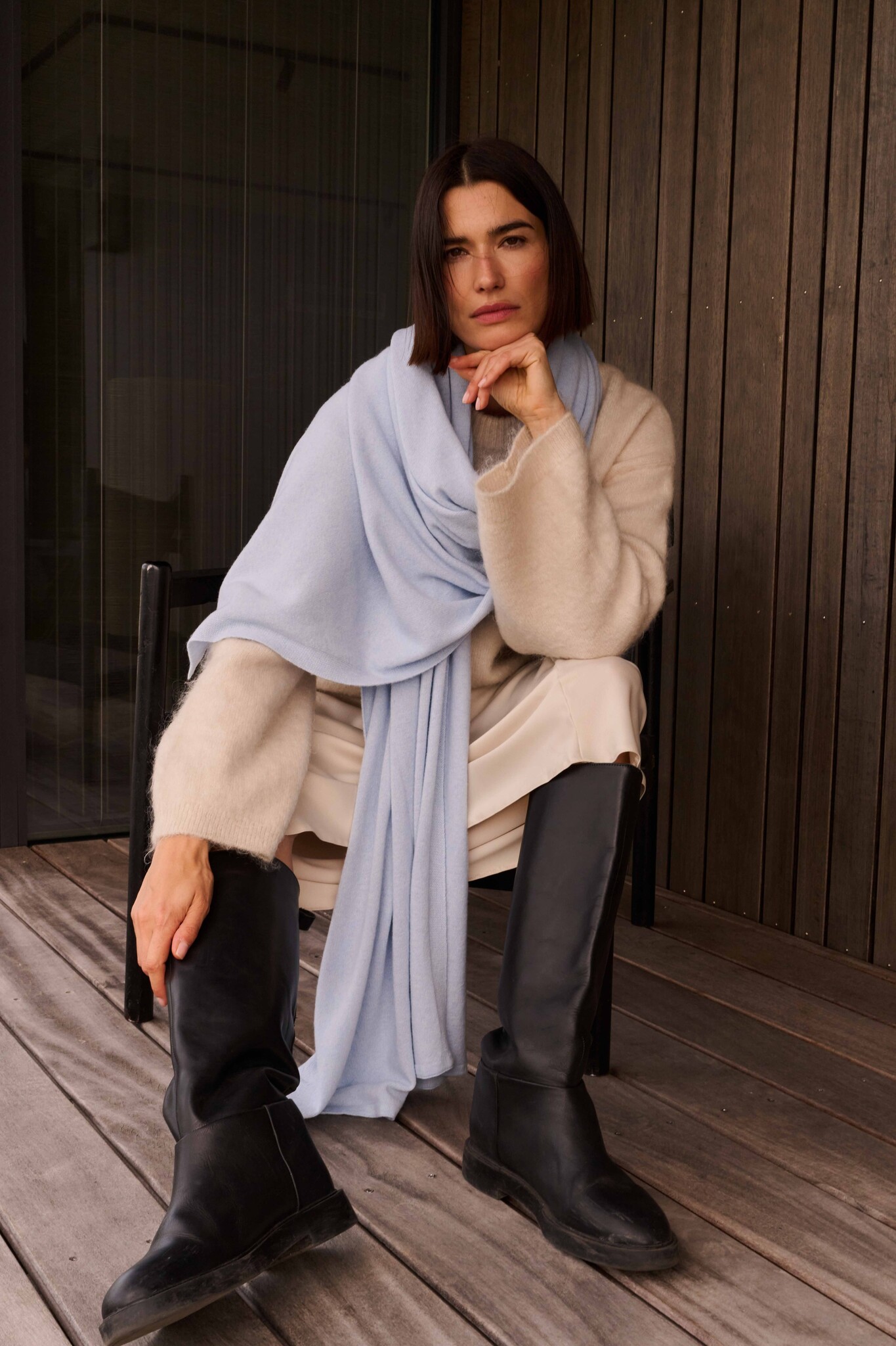 Sjaal SjaalMania Cosy Chic Airy Blue Melee
