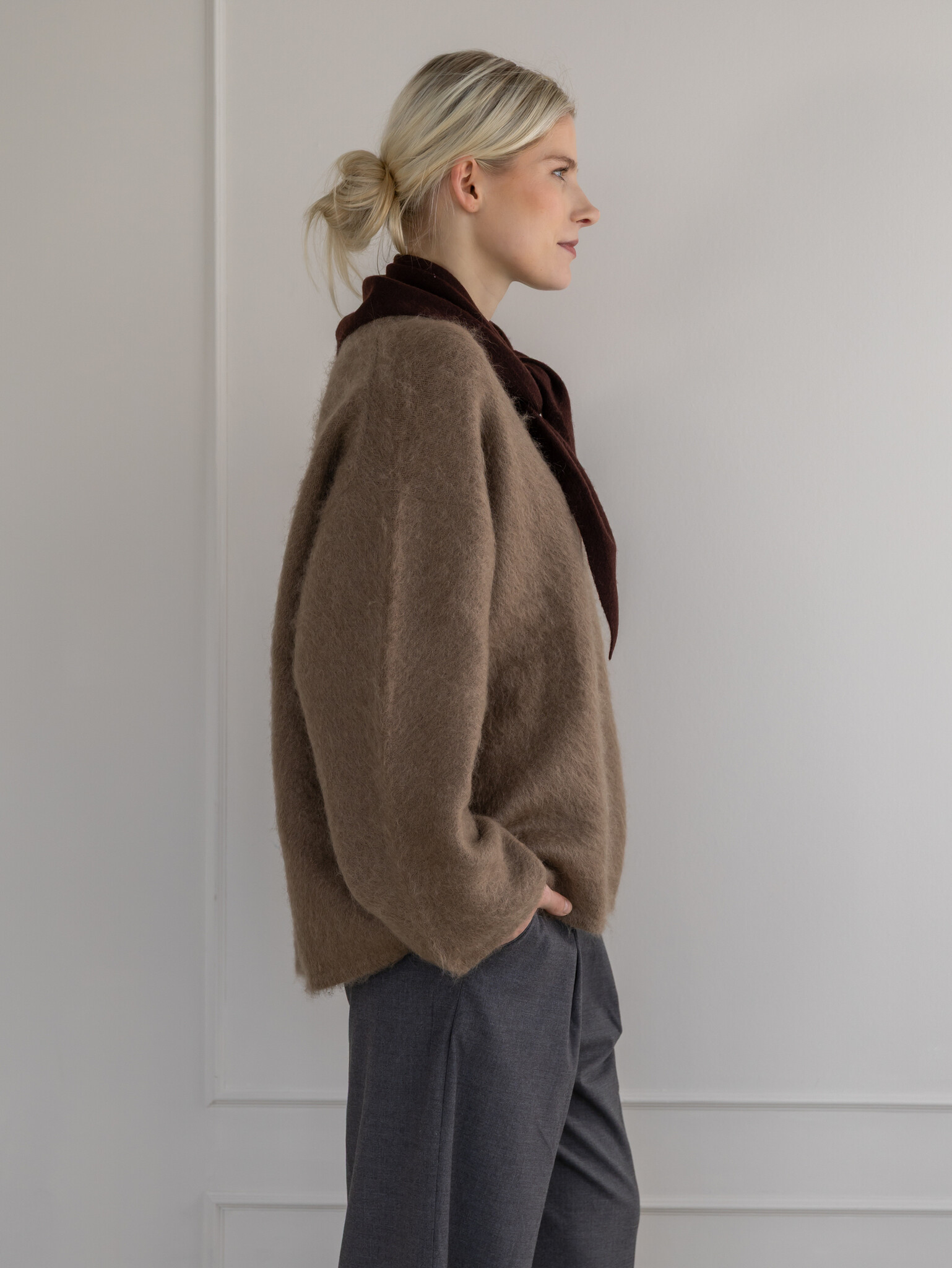 Cosy Triangle Scarf Small Hickory