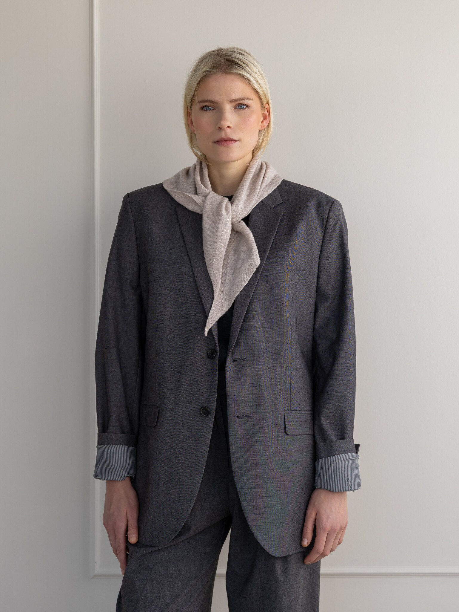 Sjaal Cosy Triangle Small Oatmeal