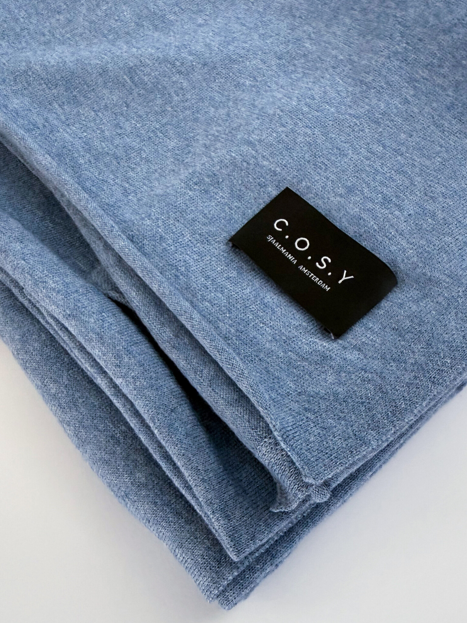 C.O.S.Y Sjaal Cosy Jersey Mid Blue Melange