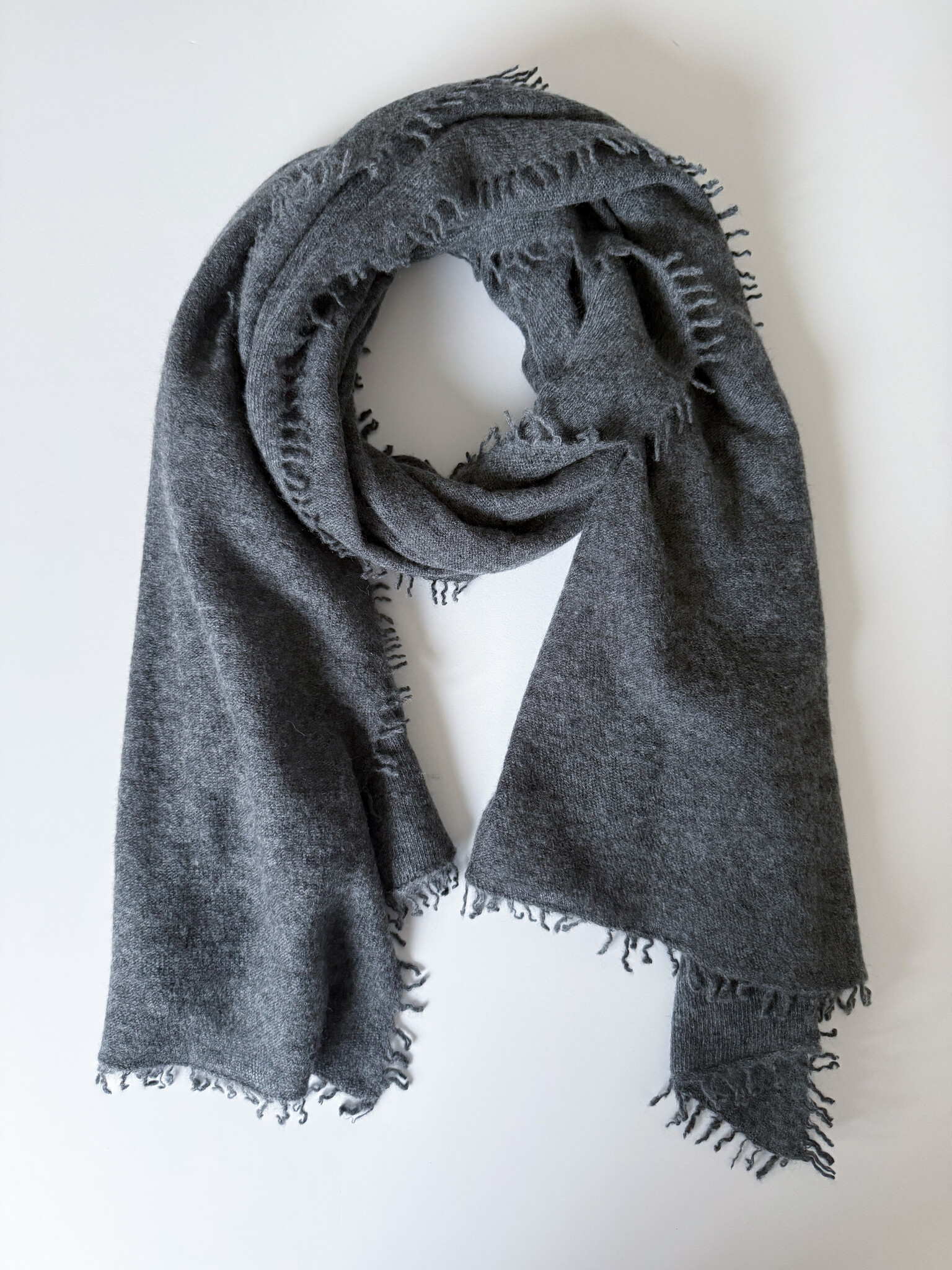 C.O.S.Y Sjaal Cosy Washed Cashmere Medium Grey