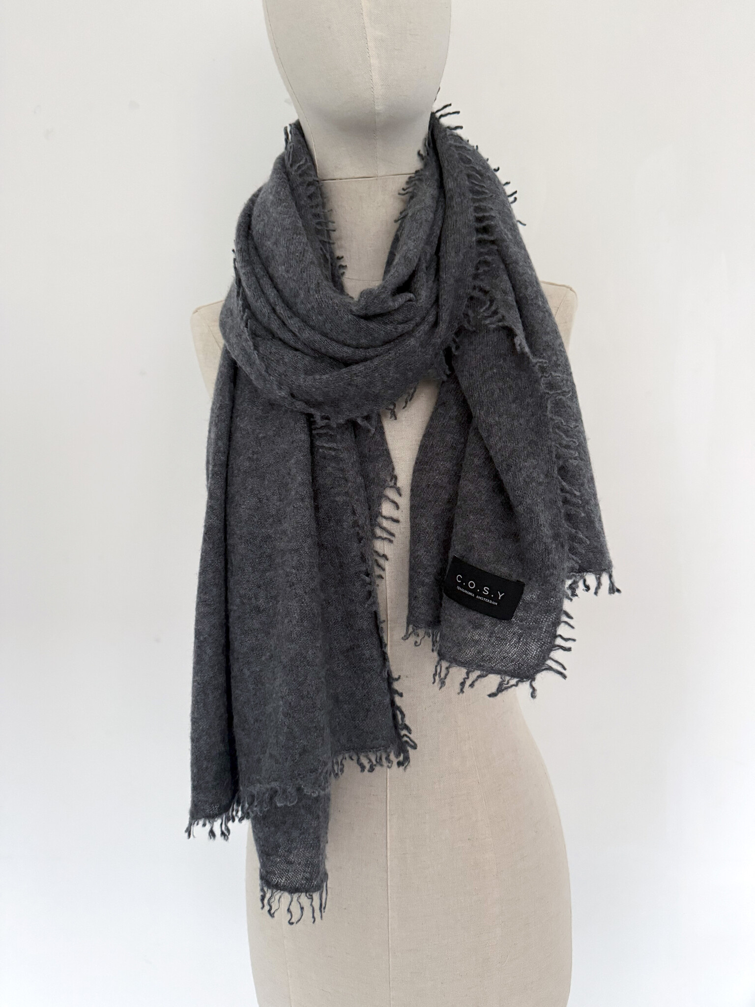 Sjaal Cosy Washed Cashmere Medium Grey