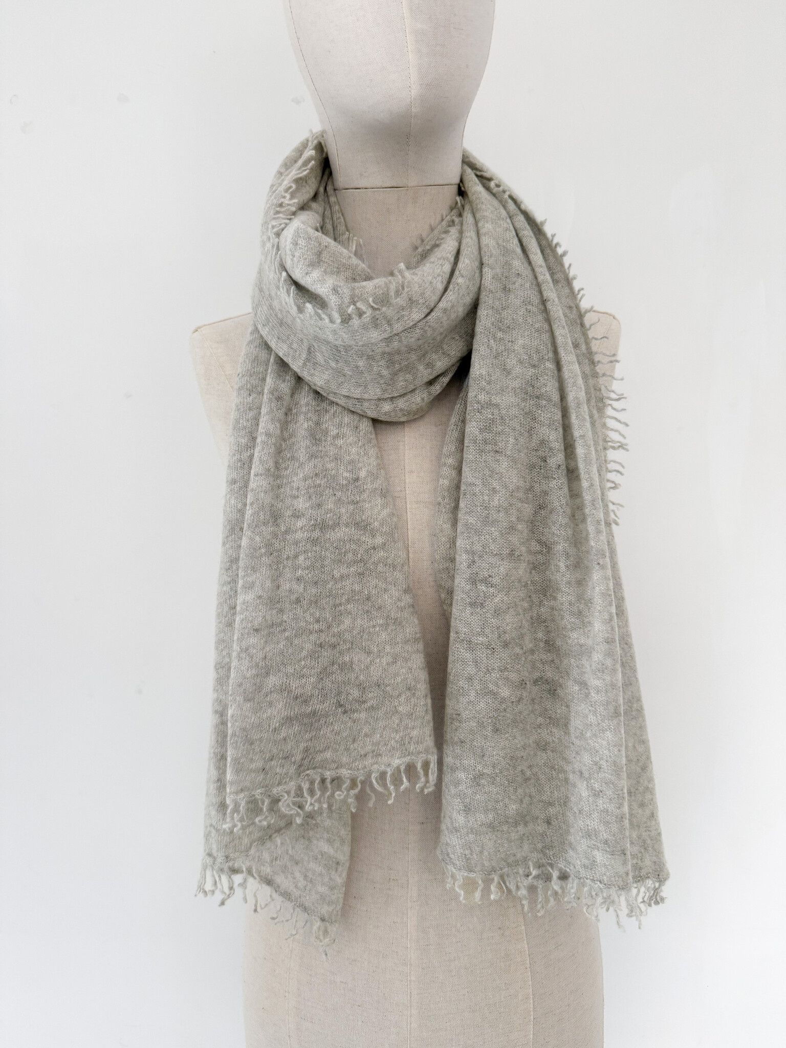 Sjaal Cosy Washed Cashmere Light Grey