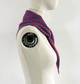 Cosy Triangle Scarf Small Azure/Ruby