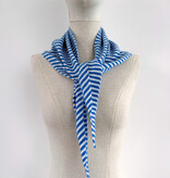 Cosy Triangle Scarf Small Azure/Maritime White