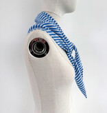 Cosy Triangle Scarf Small Azure/Maritime White