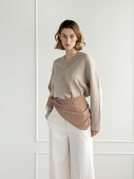 Cosy Triangle Scarf Small Shale/Maritime White