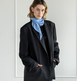 Cosy Triangle Scarf Small Azure/Maritime White