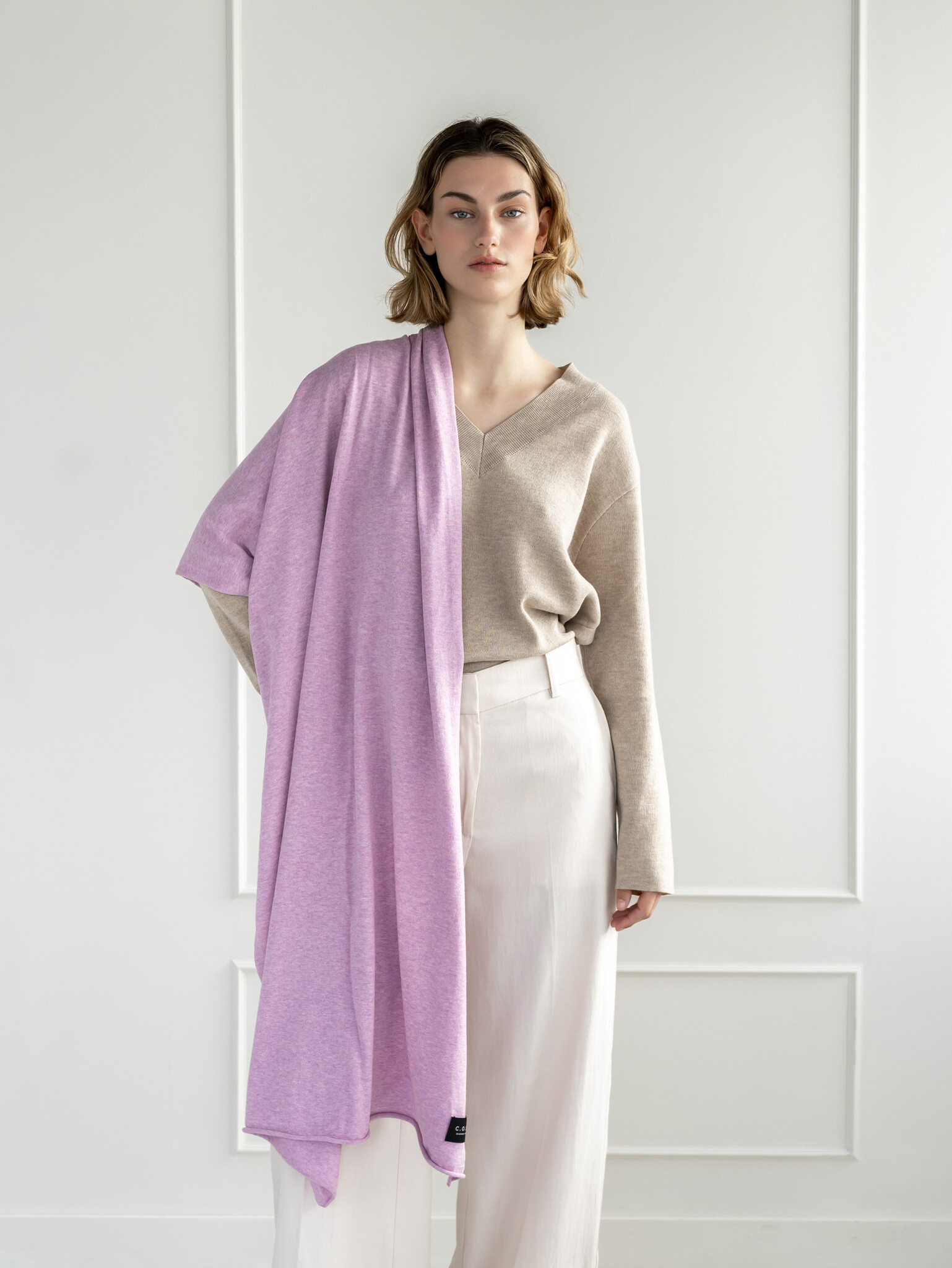 Sjaal Cosy Jersey Soft Pink Melange