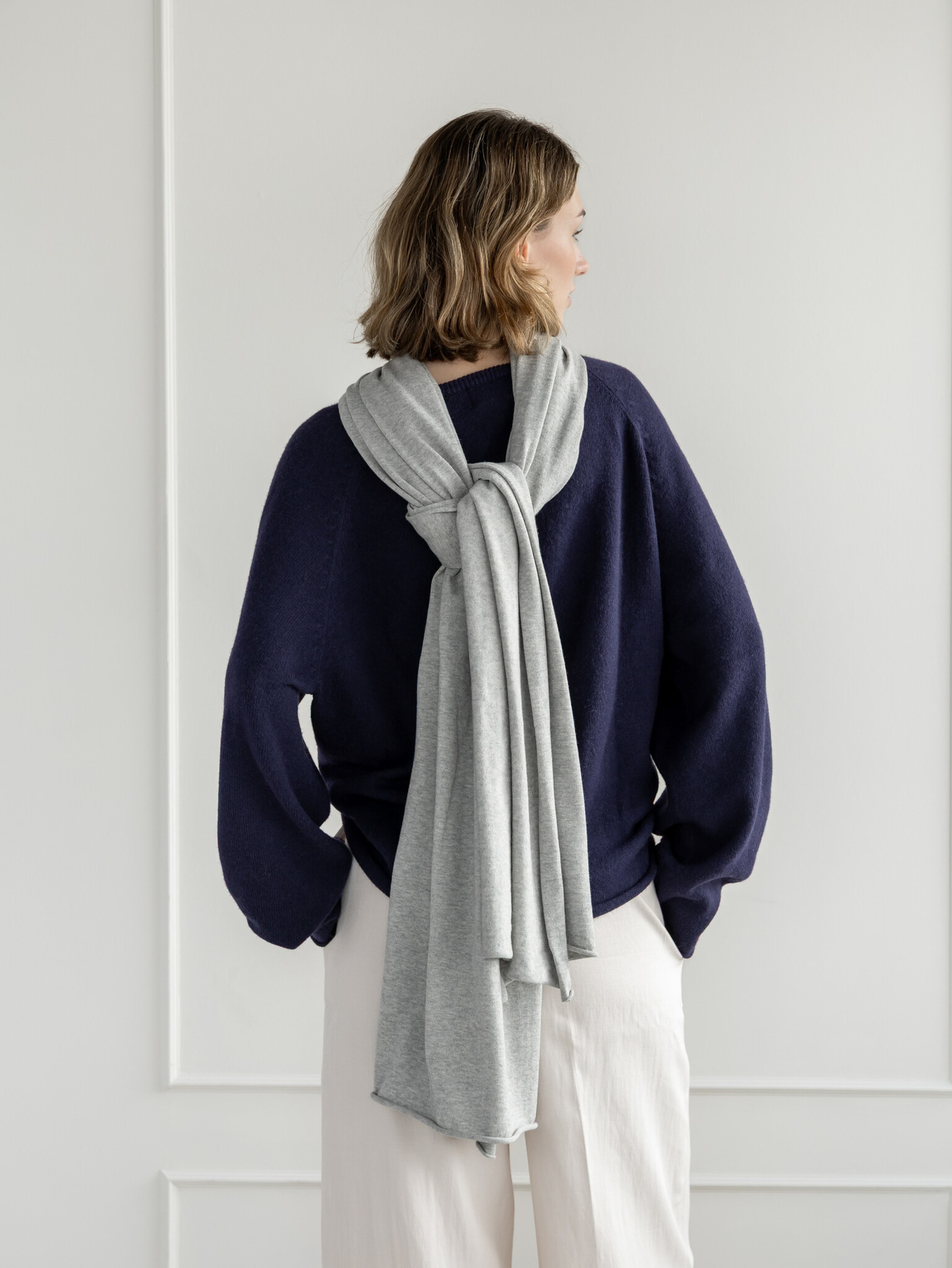 Sjaal Cosy Jersey Light Grey Melange