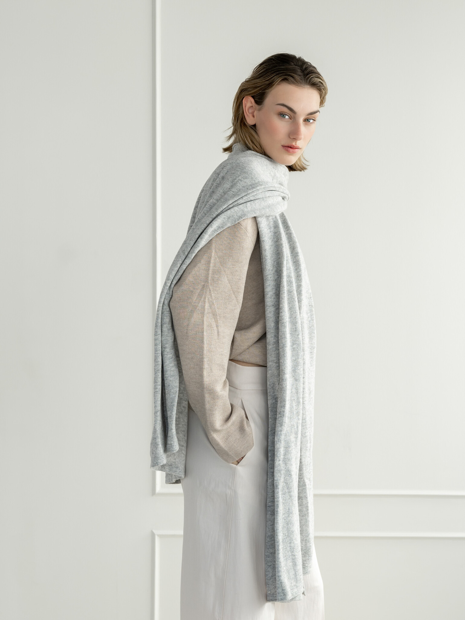 Sjaal Cosy Cool Silver Grey