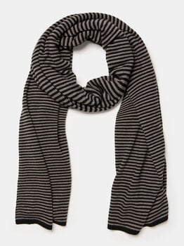 Sjaal Cosy Chic Stripes Solid Black  - Solid Grey