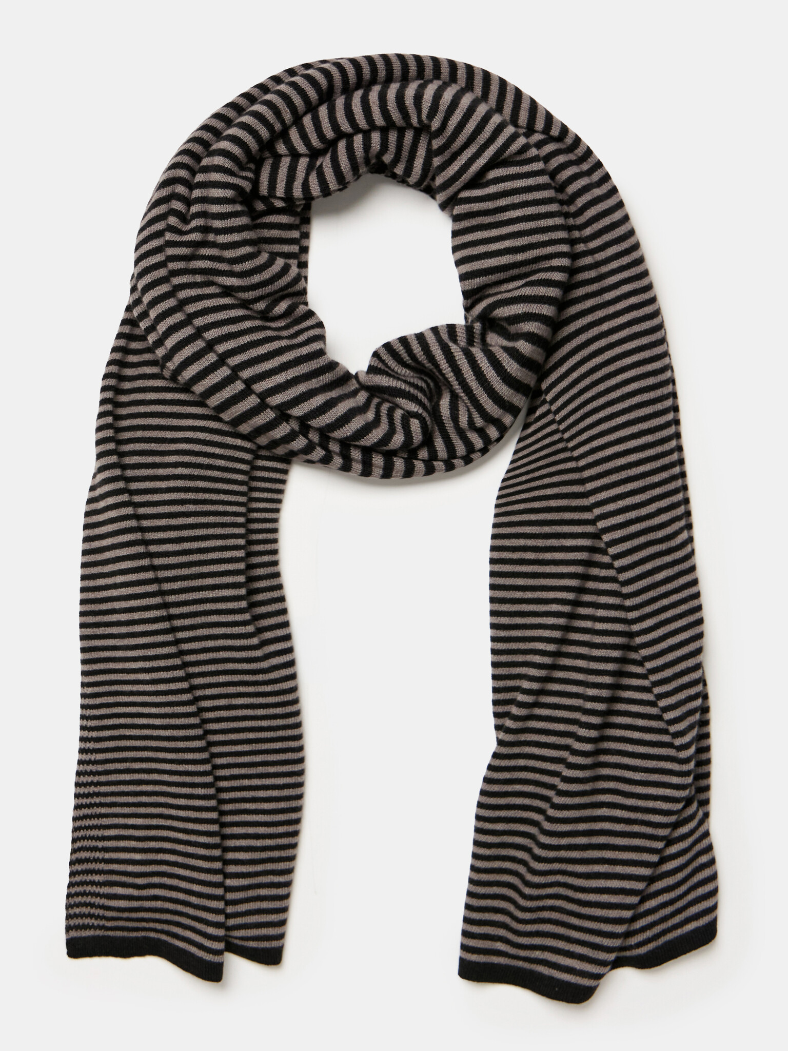 Sjaal Cosy Chic Stripes Solid Black  - Solid Grey