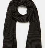 Sjaal Cosy Chic Stripes Chocolate - Solid Black