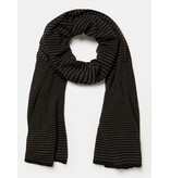 Sjaal Cosy Chic Stripes Chocolate - Solid Black