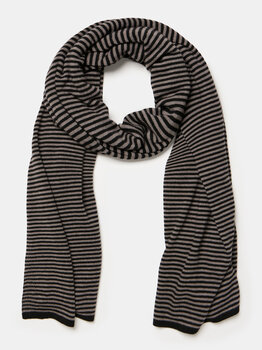 Sjaal Cosy Chic Stripes Solid Grey - Solid Black