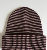 Cosy Beanie Dark Burgundy - Soft Taupe