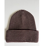 Cosy Beanie Dark Burgundy - Soft Taupe