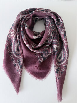 Sjaal Cosy 100% Cashmere Bandana Syrah