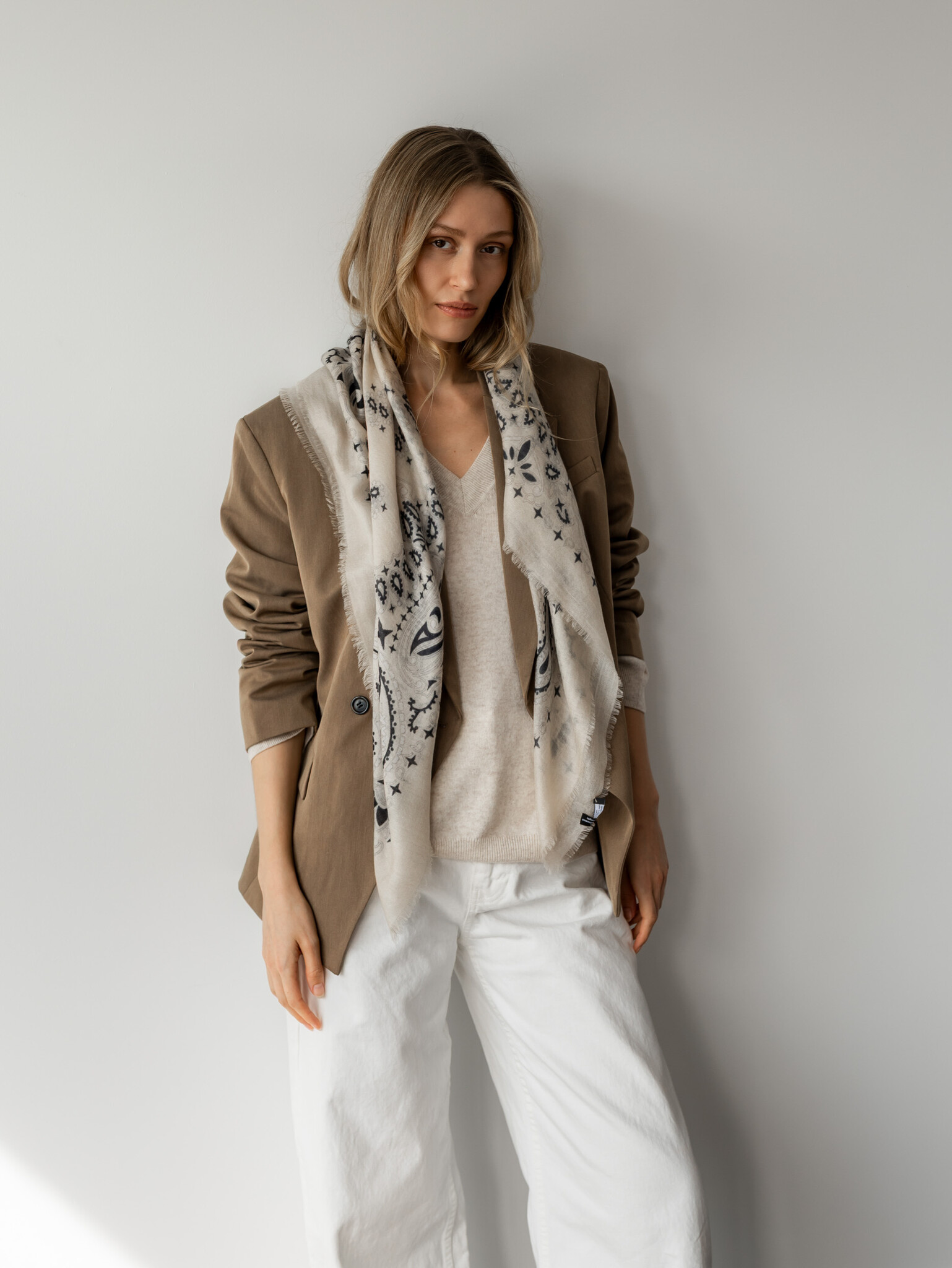 Sjaal Cosy 100% Cashmere Bandana Birch