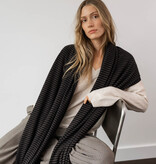 Sjaal Cosy Chic Stripes Chocolate - Solid Black