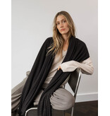 Sjaal Cosy Chic Stripes Chocolate - Solid Black