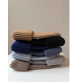 Cosy Beanie Solid Black - Light Sand