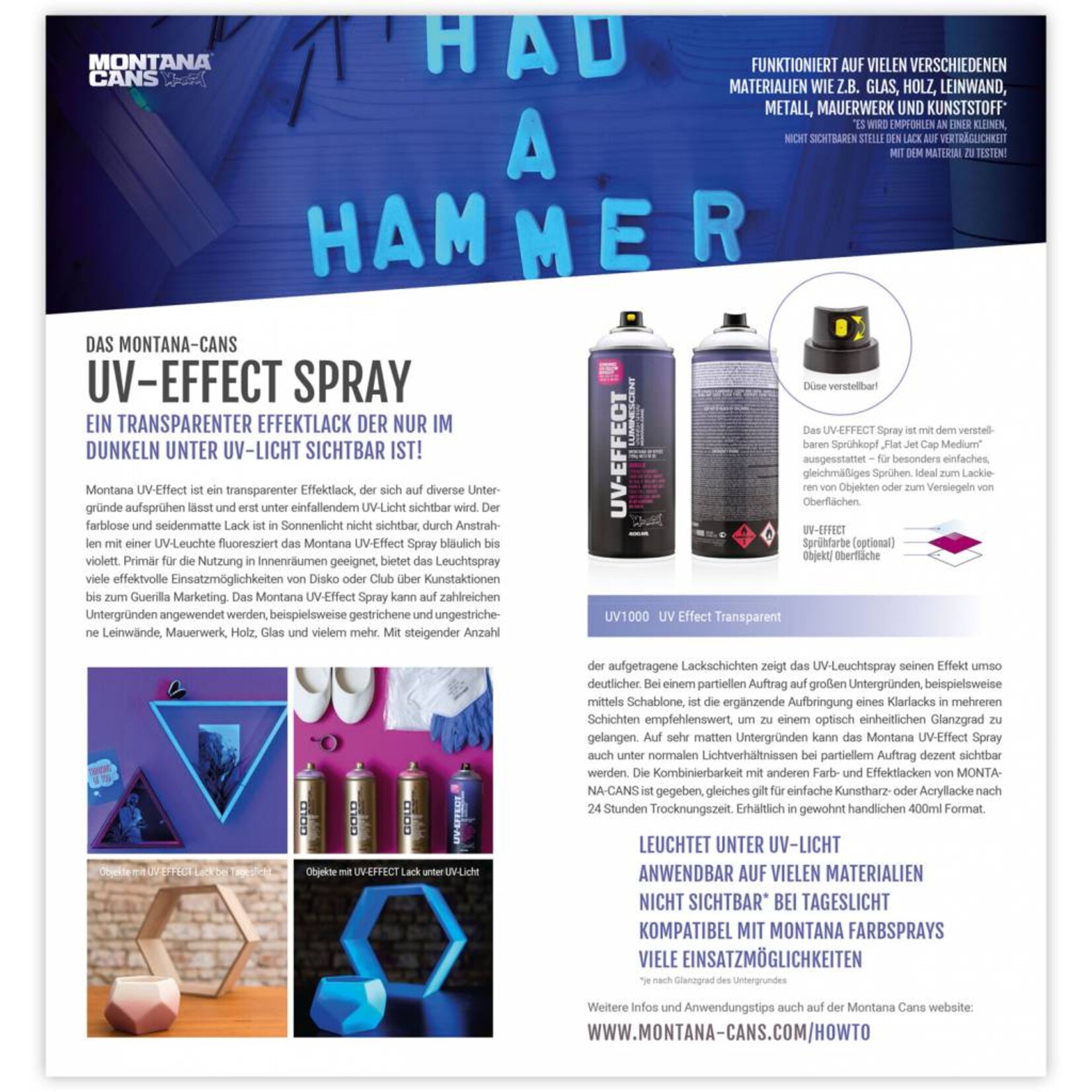 Montana UV-EFFECT Transparent 400ml Sprühlack