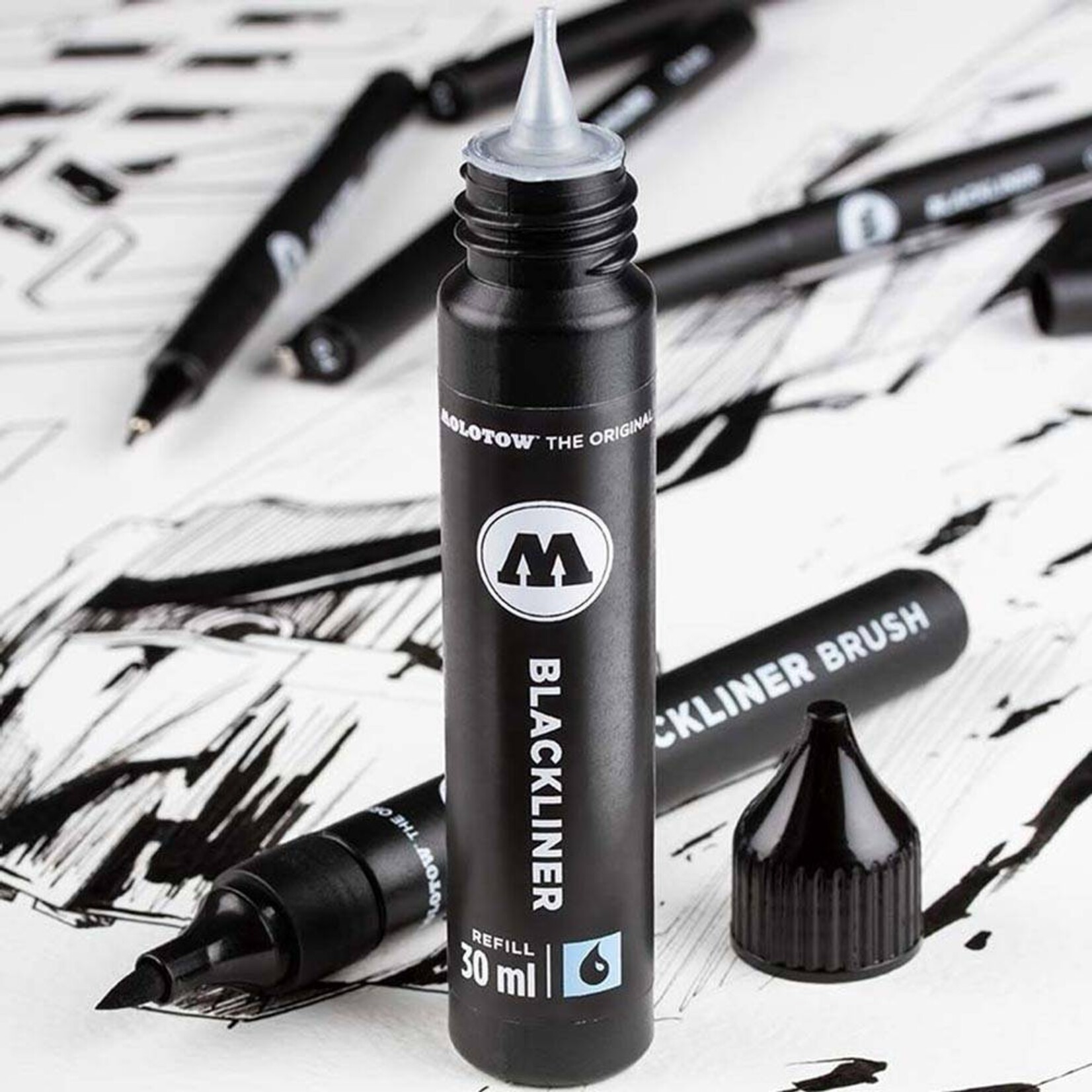 Molotow Blackliner Brush & Refill Blister Marker Set