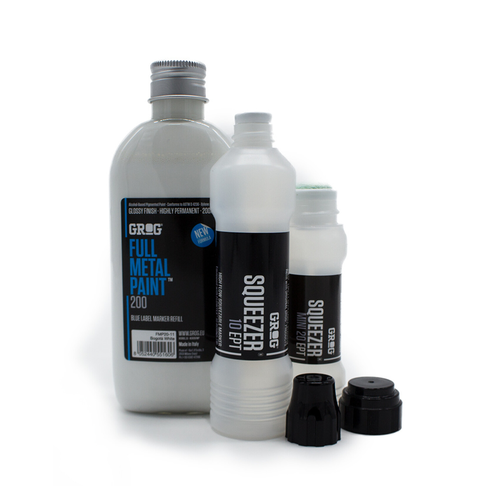 Grog  Full Metal 200 ml Nachfüllfarbe Set weiss